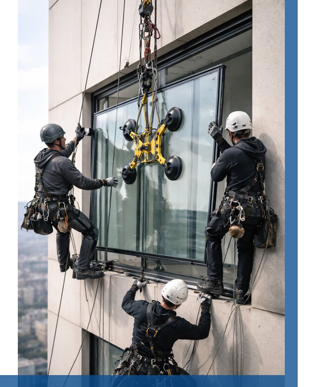 Монтаж стеклопакетов на высоте в Советской Гавани от 3324 р. | ВЫСОТНИК-Свс