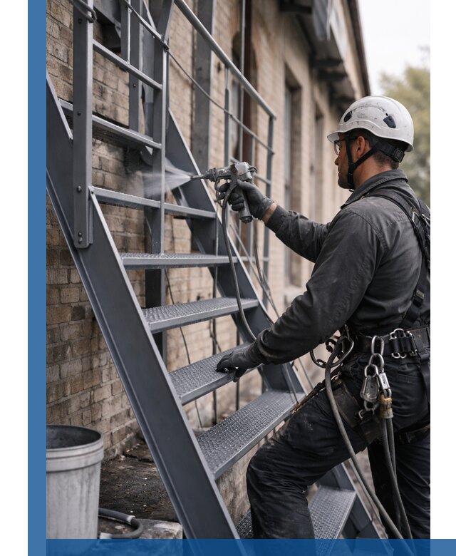 Покраска и антикоррозионная защита пожарных лестниц в Советской Гавани