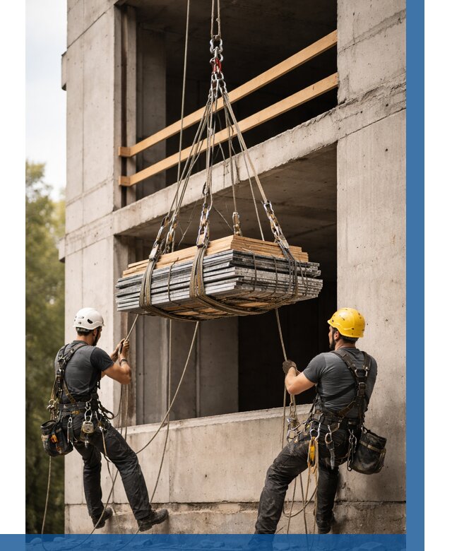 Подъем материала на этаж веревками в Советской Гавани от 1558 р. | ВЫСОТНИК-Свс