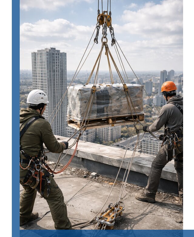 Подъем и монтаж крупногабаритных грузов на крышу в Советской Гавани