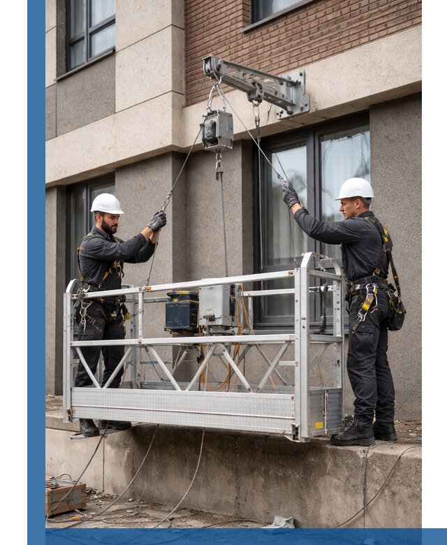 Монтаж и подъем фасадной люльки в Советской Гавани с гарантией безопасности