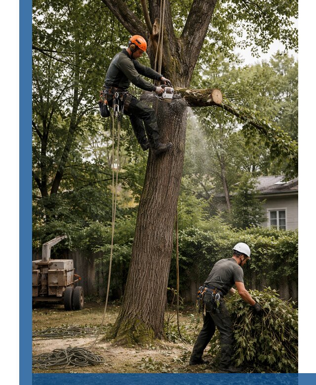 Кронирование деревьев в Советской Гавани, безопасная высотная обрезка