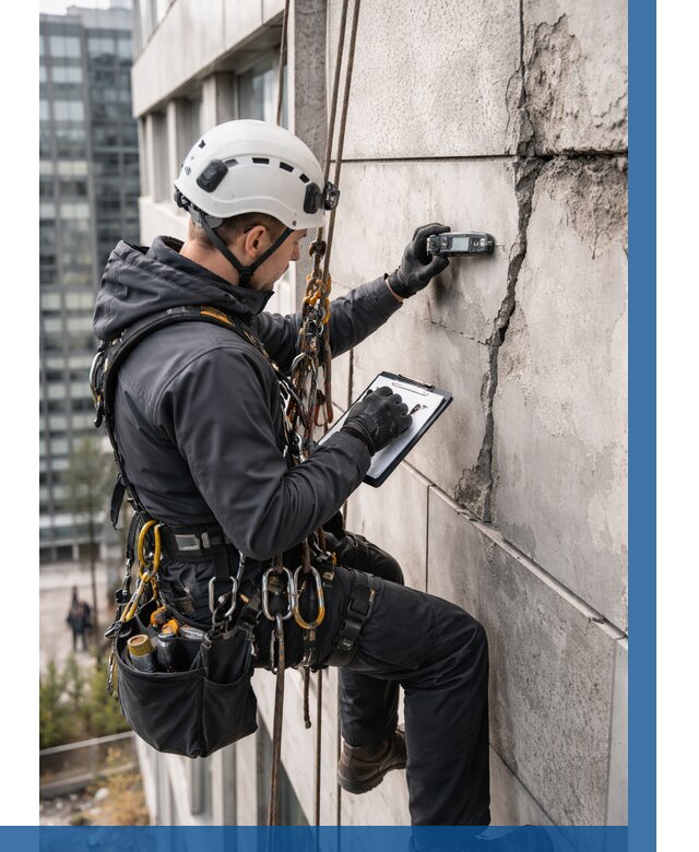 Обследование фасада альпинистами в Советской Гавани от 125 р. | ВЫСОТНИК-Свс