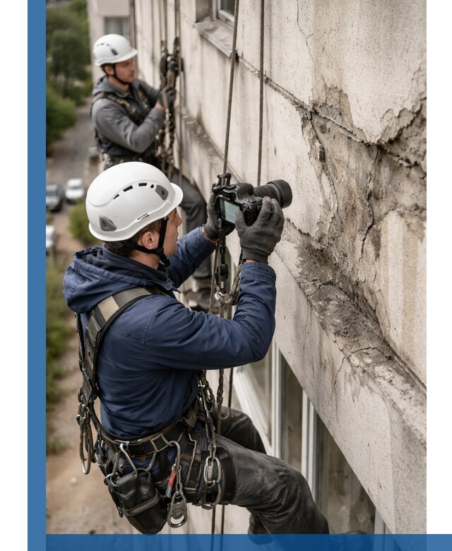 Фотофиксация дефектов фасада с высотной съемкой в Советской Гавани