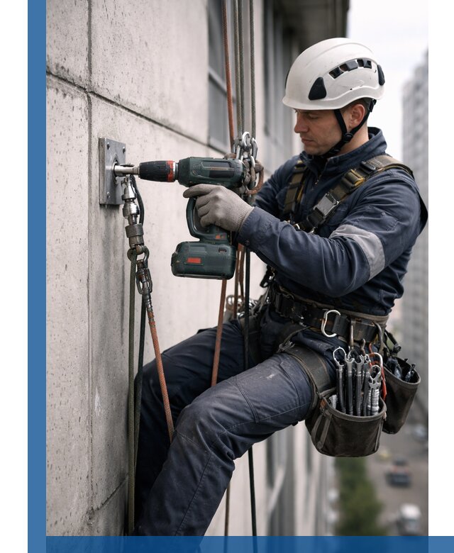 Установка анкерных точек для высотных работ в Советской Гавани